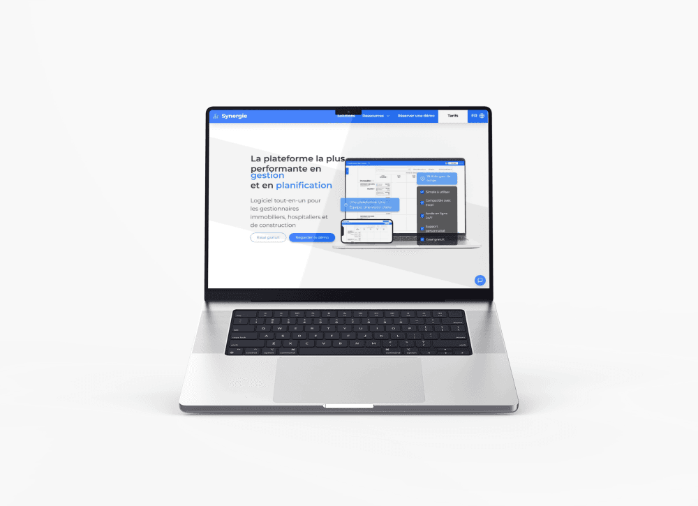 Ordinateur portable affichant des services pour agences
